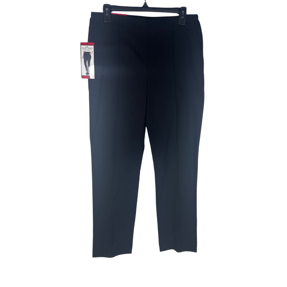Hilary Radley Black Slim Leg Tummy‎ Control Pants Size Medium NEW